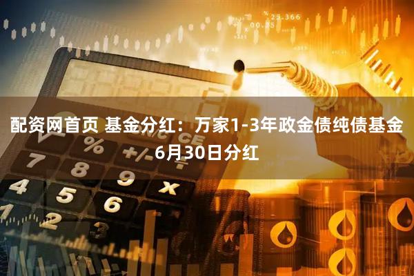 配资网首页 基金分红：万家1-3年政金债纯债基金6月30日分红
